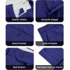 WULFUL Men’s Slim Fit 2 Piece Suit, One Button Solid Blazer Business Party Jacket Vest Pants Set(Royal Blue)