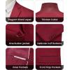 WULFUL Men’s Slim Fit 2 Piece Suit, One Button Solid Blazer Business Party Jacket Vest Pants Set(Wine Red)