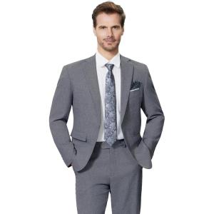 WULFUL Men’s Slim Fit 2 Piece Suit, One Button Solid Blazer Business Party Jacket Vest Pants Set(Dark Grey)