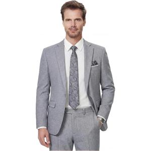 WULFUL Men’s Slim Fit 2 Piece Suit, One Button Solid Blazer Business Party Jacket Vest Pants Set(Grey)