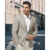 WULFUL Men’s Herringbone Blazer Jacket Lightweight Casual Sport Coat One Button Suit Jackets(Light Brown)