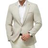 WULFUL Men’s Sport Coats Blazers Linen Cotton Blazer Regular Fit One Button Suit Jacket with 2 Pockets(Light Grey)
