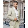 WULFUL Men’s Sport Coats Blazers Linen Cotton Blazer Regular Fit One Button Suit Jacket with 2 Pockets(Light Grey)