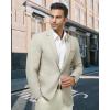 WULFUL Men’s Sport Coats Blazers Linen Cotton Blazer Regular Fit One Button Suit Jacket with 2 Pockets(Light Grey)