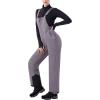 WULFUL Womens Insulated Snow Bibs Waterproof Winter Ski Pants Snowboarding Overalls(Dark Grey)