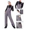 WULFUL Womens Insulated Snow Bibs Waterproof Winter Ski Pants Snowboarding Overalls(Dark Grey)