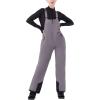 WULFUL Womens Insulated Snow Bibs Waterproof Winter Ski Pants Snowboarding Overalls(Dark Grey)