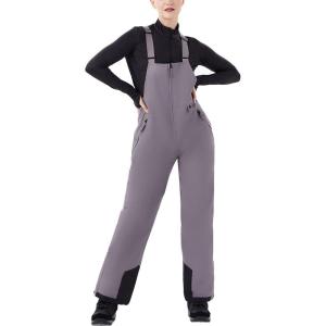 WULFUL Womens Insulated Snow Bibs Waterproof Winter Ski Pants Snowboarding Overalls(Dark Grey)
