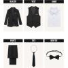 WULFUL Boys’ Formal Suit Set,Slim Fit Tuxedo Wedding Suit 6-16 Years with Adjustable Waist(Black)