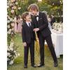 WULFUL Boys’ Formal Suit Set,Slim Fit Tuxedo Wedding Suit 6-16 Years with Adjustable Waist(Black)