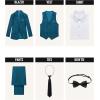 WULFUL Boys’ Formal Suit Set,Slim Fit Tuxedo Wedding Suit 6-16 Years with Adjustable Waist(Blue)