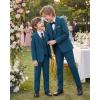 WULFUL Boys’ Formal Suit Set,Slim Fit Tuxedo Wedding Suit 6-16 Years with Adjustable Waist(Blue)