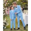 WULFUL Boys’ Formal Suit Set,Slim Fit Tuxedo Wedding Suit 6-16 Years with Adjustable Waist(Light Blue)