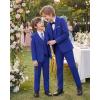 WULFUL Boys’ Formal Suit Set,Slim Fit Tuxedo Wedding Suit 6-16 Years with Adjustable Waist(Royal Blue)