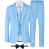 WULFUL Boys’ Formal Suit Set,Slim Fit Tuxedo Wedding Suit 6-16 Years with Adjustable Waist(Light Blue)