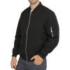 WULFUL Men’s Bomber Jacket Lightweight Casual Windbreaker Zip Up Coat with Pocket(Blac)