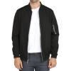 WULFUL Men’s Bomber Jacket Lightweight Casual Windbreaker Zip Up Coat with Pocket(Blac)