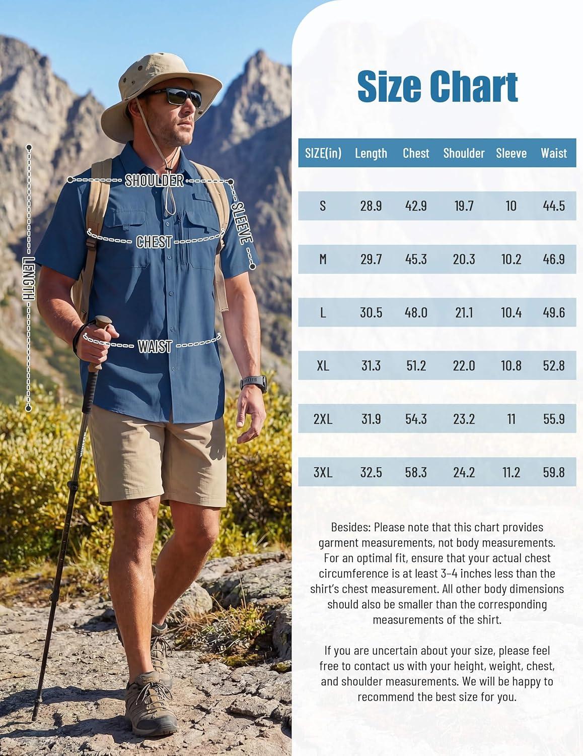 imageWULFUL Mens Sun Protection Fishing Shirts UPF 50 Lightweight Quick Dry Cooling Short Sleeve Shirts for Work Hiking SafariBlue