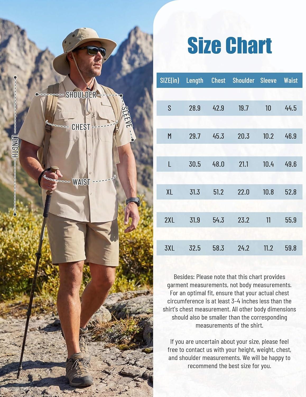 imageWULFUL Mens Sun Protection Fishing Shirts UPF 50 Lightweight Quick Dry Cooling Short Sleeve Shirts for Work Hiking SafariKhaki