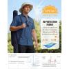 WULFUL Men’s Sun Protection Fishing Shirts UPF 50+ Lightweight Quick Dry Cooling Short Sleeve Shirts for Work Hiking Safari(Blue)