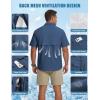 WULFUL Men’s Sun Protection Fishing Shirts UPF 50+ Lightweight Quick Dry Cooling Short Sleeve Shirts for Work Hiking Safari(Blue)