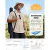 WULFUL Men’s Sun Protection Fishing Shirts UPF 50+ Lightweight Quick Dry Cooling Short Sleeve Shirts for Work Hiking Safari(Khaki)