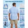 WULFUL Men’s Sun Protection Fishing Shirts UPF 50+ Lightweight Quick Dry Cooling Short Sleeve Shirts for Work Hiking Safari(Light Blue)