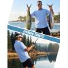 WULFUL Men’s Sun Protection Fishing Shirts UPF 50+ Lightweight Quick Dry Cooling Short Sleeve Shirts for Work Hiking Safari(Light Blue)