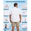 WULFUL Men’s Sun Protection Fishing Shirts UPF 50+ Lightweight Quick Dry Cooling Short Sleeve Shirts for Work Hiking Safari(White)