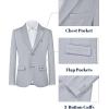 WULFUL Boys’ Slim Fit Suit 3 Pieces:Jacket, Pants, Shirt,Summer Suit Set for Teens Boys Wedding Beach with Extra Bow Tie(Grey)