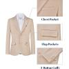 WULFUL Boys’ Slim Fit Suit 3 Pieces:Jacket, Pants, Shirt,Summer Suit Set for Teens Boys Wedding Beach with Extra Bow Tie(Khaki)