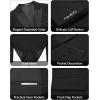 WULFUL Slim Fit Tuxedo for Men One Button Suit Set Prom Party Wedding Tux Men’s Suits 3 Piece(Black)