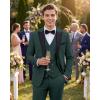 WULFUL Slim Fit Tuxedo for Men One Button Suit Set Prom Party Wedding Tux Men’s Suits 3 Piece(Dark Green)