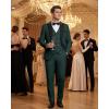 WULFUL Slim Fit Tuxedo for Men One Button Suit Set Prom Party Wedding Tux Men’s Suits 3 Piece(Dark Green)
