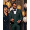WULFUL Slim Fit Tuxedo for Men One Button Suit Set Prom Party Wedding Tux Men’s Suits 3 Piece(Dark Green)