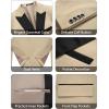 WULFUL Slim Fit Tuxedo for Men One Button Suit Set Prom Party Wedding Tux Men’s Suits 3 Piece(Khaki)