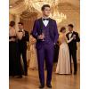 WULFUL Slim Fit Tuxedo for Men One Button Suit Set Prom Party Wedding Tux Men’s Suits 3 Piece(Purple)