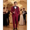 WULFUL Slim Fit Tuxedo for Men One Button Suit Set Prom Party Wedding Tux Men’s Suits 3 Piece(Red)