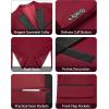 WULFUL Slim Fit Tuxedo for Men One Button Suit Set Prom Party Wedding Tux Men’s Suits 3 Piece(Red)