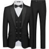 WULFUL Slim Fit Tuxedo for Men One Button Suit Set Prom Party Wedding Tux Men’s Suits 3 Piece(Black)