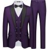 WULFUL Slim Fit Tuxedo for Men One Button Suit Set Prom Party Wedding Tux Men’s Suits 3 Piece(Purple)