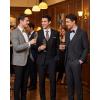 WULFUL Men’s 3 Piece Slim Fit Suit Set Stretch One Button Blazer Jacket Vest & Pants Tuxedo for Party Wedding Business(Black)