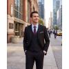WULFUL Men’s 3 Piece Slim Fit Suit Set Stretch One Button Blazer Jacket Vest & Pants Tuxedo for Party Wedding Business(Black)