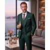 WULFUL Men’s 3 Piece Slim Fit Suit Set Stretch One Button Blazer Jacket Vest & Pants Tuxedo for Party Wedding Business(Blackish Green)