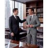 WULFUL Men’s 3 Piece Slim Fit Suit Set Stretch One Button Blazer Jacket Vest & Pants Tuxedo for Party Wedding Business(Dark Grey)