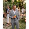 WULFUL Men’s 3 Piece Slim Fit Suit Set Stretch One Button Blazer Jacket Vest & Pants Tuxedo for Party Wedding Business(Dark Grey)