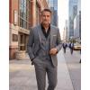 WULFUL Men’s 3 Piece Slim Fit Suit Set Stretch One Button Blazer Jacket Vest & Pants Tuxedo for Party Wedding Business(Dark Grey)