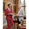 WULFUL Men’s 3 Piece Slim Fit Suit Set Stretch One Button Blazer Jacket Vest & Pants Tuxedo for Party Wedding Business(Red)