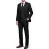 WULFUL Men’s 3 Piece Slim Fit Suit Set Stretch One Button Blazer Jacket Vest & Pants Tuxedo for Party Wedding Business(Black)
