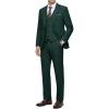 WULFUL Men’s 3 Piece Slim Fit Suit Set Stretch One Button Blazer Jacket Vest & Pants Tuxedo for Party Wedding Business(Blackish Green)